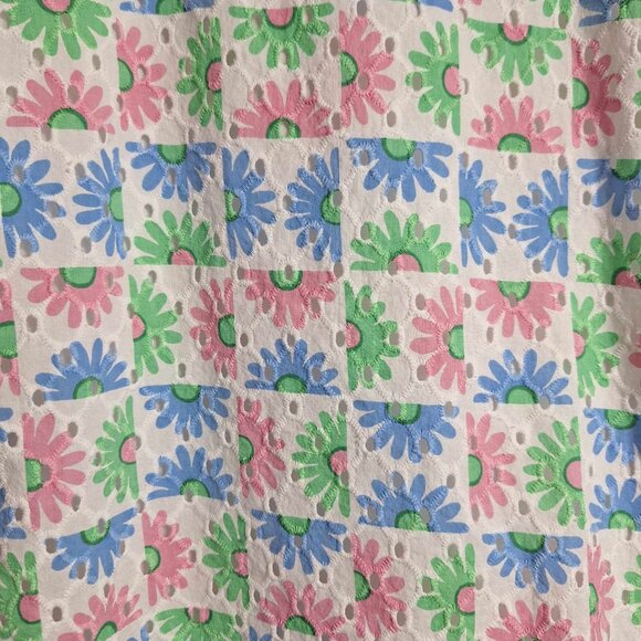 Talbots Floral Daisy Eyelet Shell Tank Top Size XLP - Picture 6 of 11